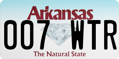 AR license plate 007WTR
