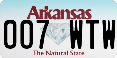 AR license plate 007WTW