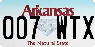 AR license plate 007WTX