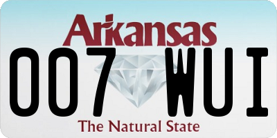 AR license plate 007WUI