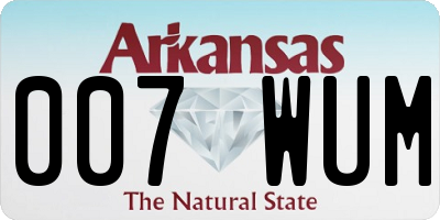 AR license plate 007WUM