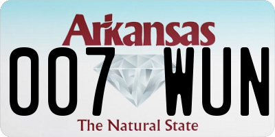 AR license plate 007WUN