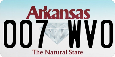 AR license plate 007WVO