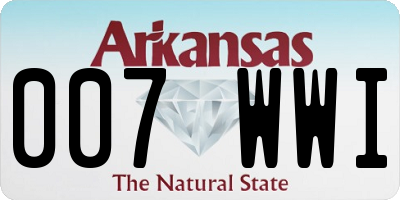 AR license plate 007WWI