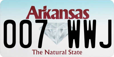 AR license plate 007WWJ