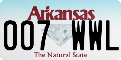 AR license plate 007WWL