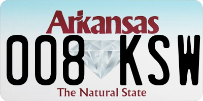 AR license plate 008KSW