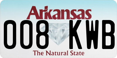 AR license plate 008KWB