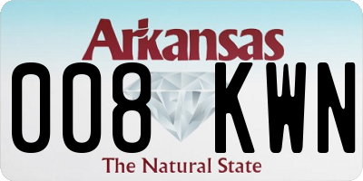 AR license plate 008KWN