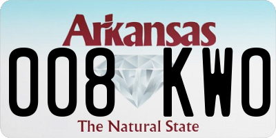 AR license plate 008KWO