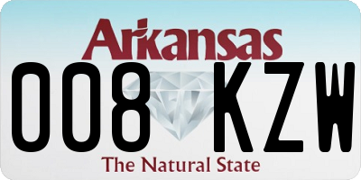 AR license plate 008KZW