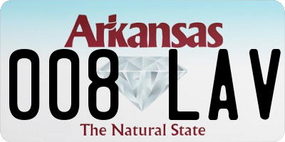 AR license plate 008LAV