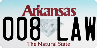AR license plate 008LAW