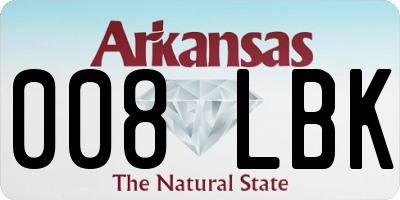 AR license plate 008LBK