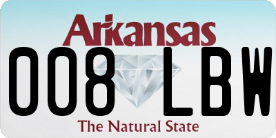 AR license plate 008LBW