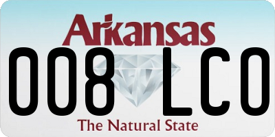 AR license plate 008LCO