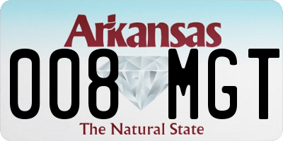 AR license plate 008MGT