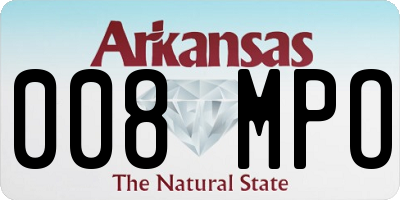 AR license plate 008MPO