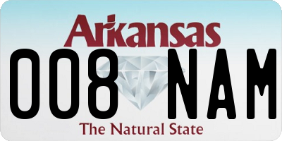 AR license plate 008NAM