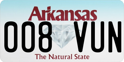 AR license plate 008VUN