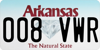 AR license plate 008VWR