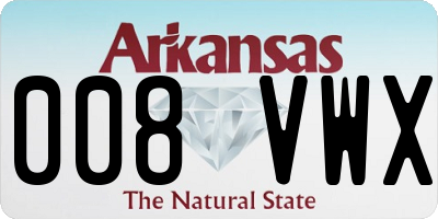 AR license plate 008VWX