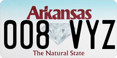 AR license plate 008VYZ