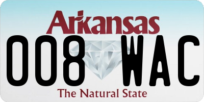 AR license plate 008WAC