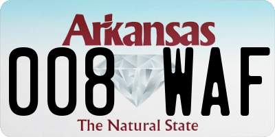 AR license plate 008WAF