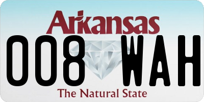 AR license plate 008WAH
