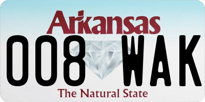 AR license plate 008WAK