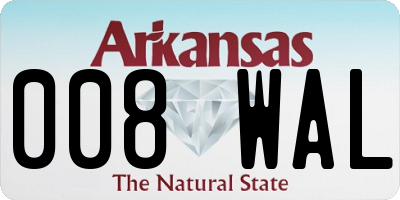 AR license plate 008WAL