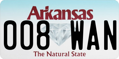 AR license plate 008WAN