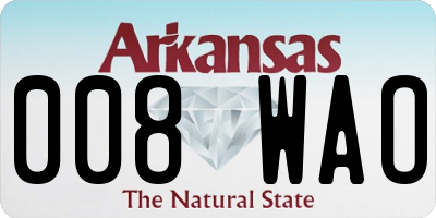 AR license plate 008WAO