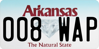 AR license plate 008WAP