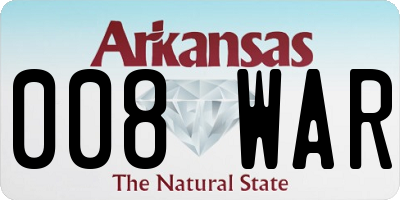 AR license plate 008WAR