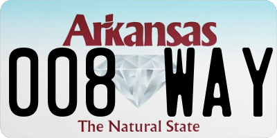 AR license plate 008WAY