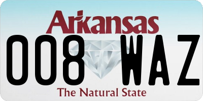 AR license plate 008WAZ