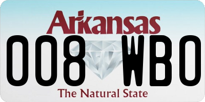 AR license plate 008WBO
