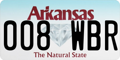 AR license plate 008WBR