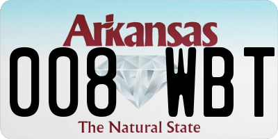 AR license plate 008WBT