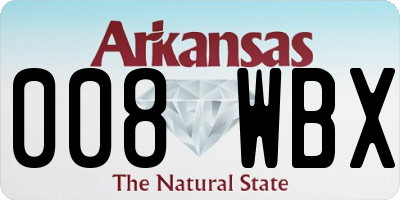 AR license plate 008WBX