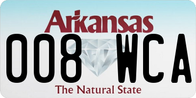 AR license plate 008WCA