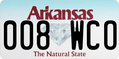 AR license plate 008WCO