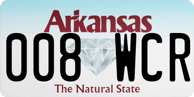 AR license plate 008WCR