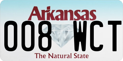AR license plate 008WCT