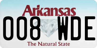 AR license plate 008WDE