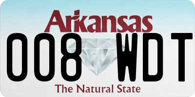 AR license plate 008WDT