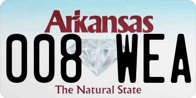 AR license plate 008WEA