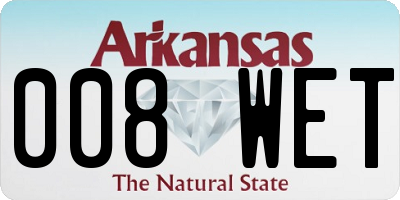 AR license plate 008WET